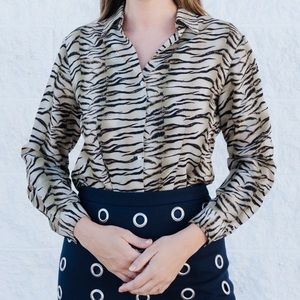 Vintage Zebra Caviar Button Up